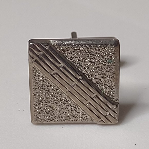 Vintage Silver Tone Rectangular Cufflinks - Picture 3 of 9